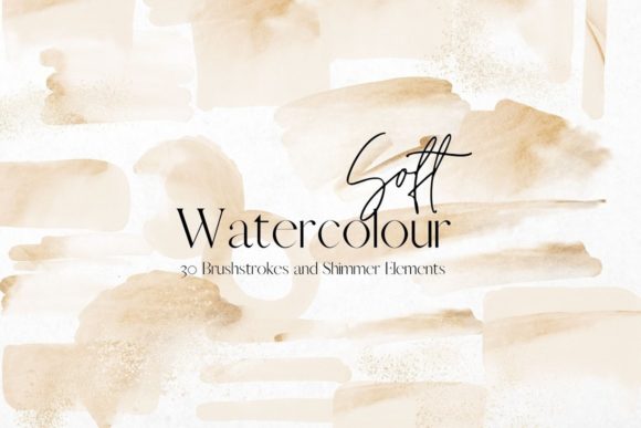 Beige Soft Watercolour Brushstrokes: Editorial Illustrations