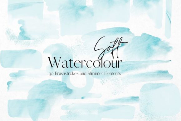 Blue Soft Watercolour Brushstrokes: Essential Illustrations