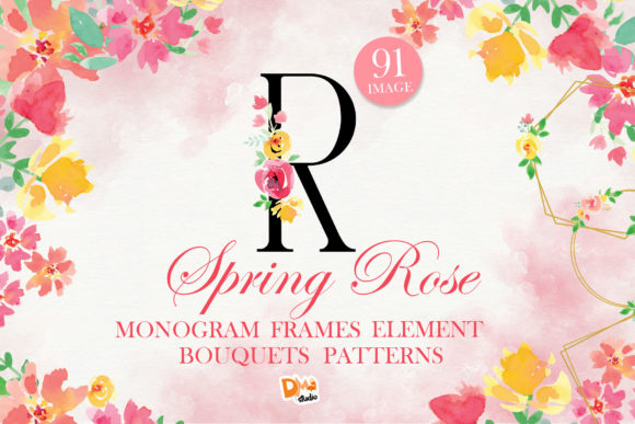Mini Bundle Spring Rose Watercolour Pack