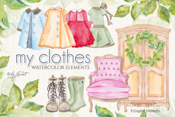 My Clothes - Watercolor Elements Illustrations