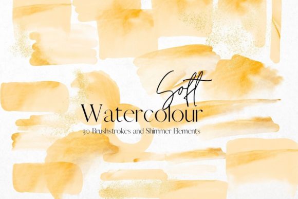 Orange Soft Watercolour Brushstrokes: Vibrant Illustrations