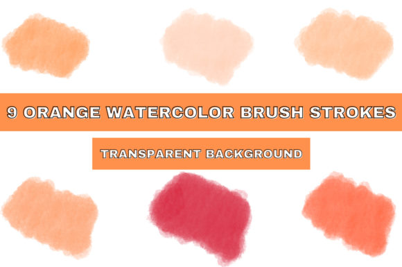 Orange Watercolor BrushStroke ClipArt and Illustrations