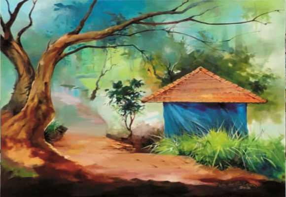 Watercolor Old House in the Forest Illustrations