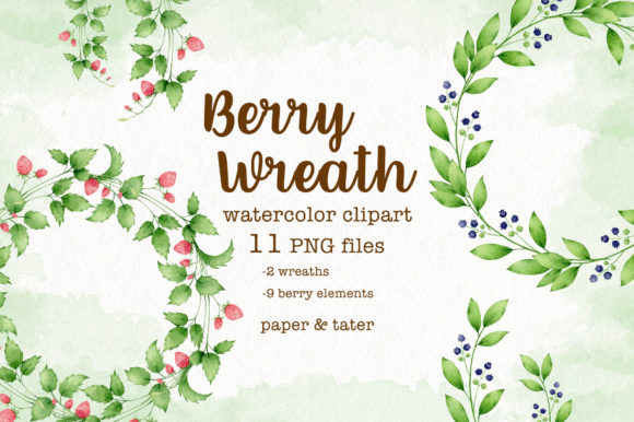 Watercolor Strawberry Blueberry Wreaths: Illustrations Review