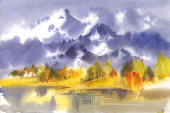 Watercolor Sunrise Mountains Wallpaper: A Designer's Review